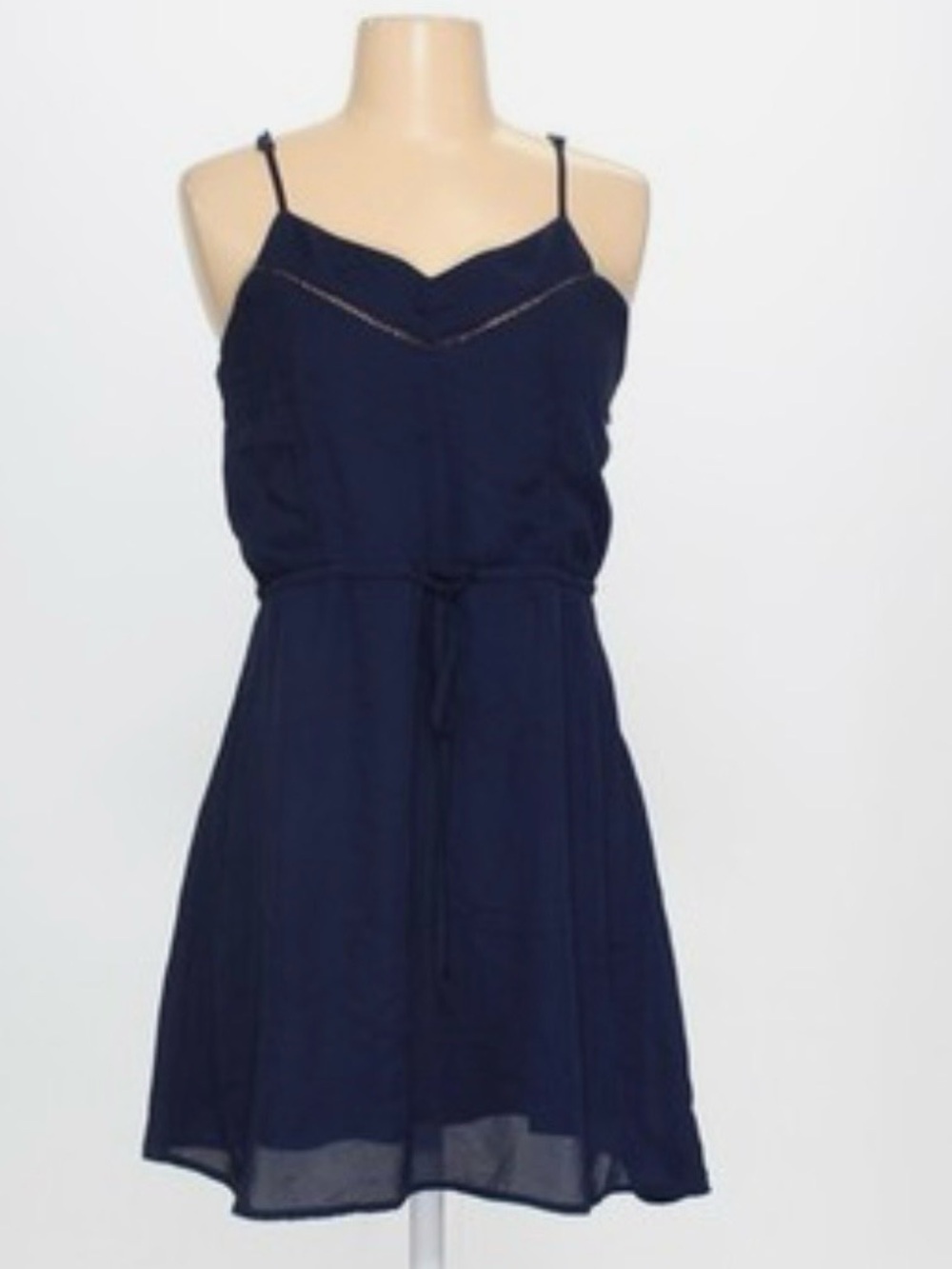 Navy Spaghetti-Strap Summer Dress